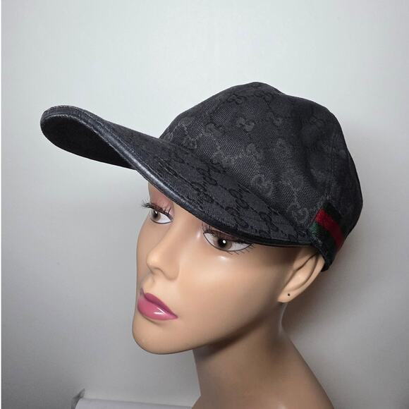 Gucci Black GG Monogram baseball cap M sz main image 9
